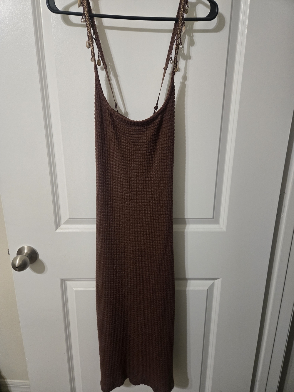 Wild Fable Brown Waffle Knit Maxi Slip Dress
